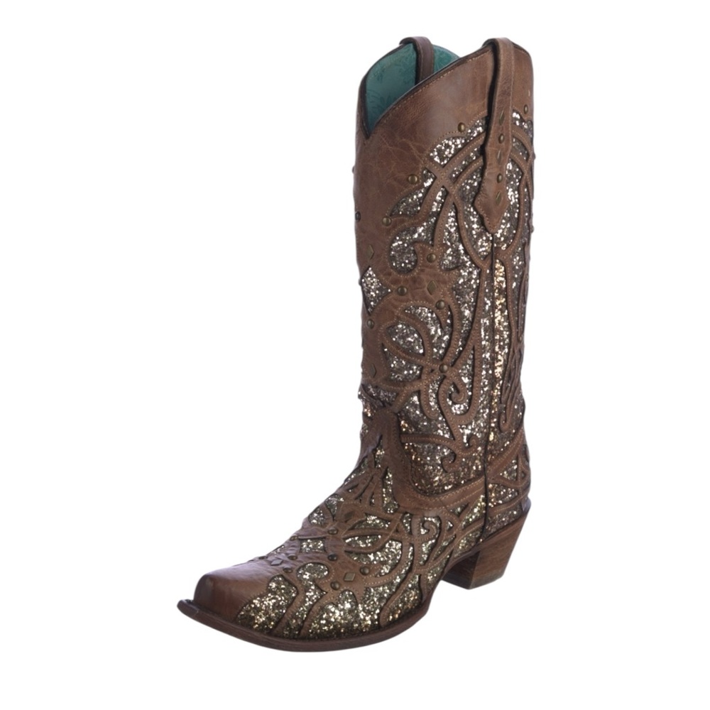CORRAL ORIX GLITTER INLAY STUDDED COWBOY BOOTS